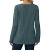 imageSaloogoe Womens Long Sleeve Tops V Neck Shirts Lightweight Tunic Sweaters Fashion 2024Blue