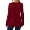 imageSaloogoe Womens Long Sleeve Tops V Neck Shirts Lightweight Tunic Sweaters Fashion 2024Burgundy
