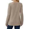 imageSaloogoe Womens Long Sleeve Tops V Neck Shirts Lightweight Tunic Sweaters Fashion 2024Classic Kakhi