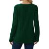 imageSaloogoe Womens Long Sleeve Tops V Neck Shirts Lightweight Tunic Sweaters Fashion 2024Dark Green