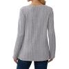 imageSaloogoe Womens Long Sleeve Tops V Neck Shirts Lightweight Tunic Sweaters Fashion 2024Grey
