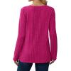 imageSaloogoe Womens Long Sleeve Tops V Neck Shirts Lightweight Tunic Sweaters Fashion 2024Hot Pink