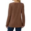 imageSaloogoe Womens Long Sleeve Tops V Neck Shirts Lightweight Tunic Sweaters Fashion 2024Light Brown