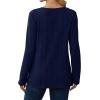 imageSaloogoe Womens Long Sleeve Tops V Neck Shirts Lightweight Tunic Sweaters Fashion 2024Navy Blue