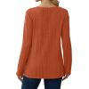 imageSaloogoe Womens Long Sleeve Tops V Neck Shirts Lightweight Tunic Sweaters Fashion 2024Orange