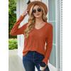 imageSaloogoe Womens Long Sleeve Tops V Neck Shirts Lightweight Tunic Sweaters Fashion 2024Orange