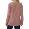imageSaloogoe Womens Long Sleeve Tops V Neck Shirts Lightweight Tunic Sweaters Fashion 2024Pink