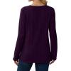 imageSaloogoe Womens Long Sleeve Tops V Neck Shirts Lightweight Tunic Sweaters Fashion 2024Purple