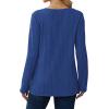 imageSaloogoe Womens Long Sleeve Tops V Neck Shirts Lightweight Tunic Sweaters Fashion 2024Royal Blue