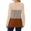 imageSaloogoe Womens Long Sleeve Tops V Neck Shirts Lightweight Tunic Sweaters Fashion 2024Unique Color Block1