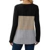 imageSaloogoe Womens Long Sleeve Tops V Neck Shirts Lightweight Tunic Sweaters Fashion 2024Unique Color Block2