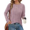 imageSaloogoe Long Sleeve Shirts for Women Dressy Casual Tops Pleated Front Lightweight SweatersMauve