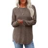 imageSaloogoe Long Sleeve Shirts for Women Tunic Tops for Women Loose Fit Dressy Crew Neck Pullover Basic Sweaters for Women 2024Brown