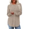 imageSaloogoe Long Sleeve Shirts for Women Tunic Tops for Women Loose Fit Dressy Crew Neck Pullover Basic Sweaters for Women 2024Yellow Khaki