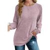imageSaloogoe Sweatshirt for Women Crewneck Pleated Long Sleeve Shirts Tunic Tops Fashion Winter Clothing 2025Mauve