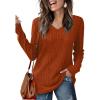 imageSaloogoe Womens Long Sleeve Tops V Neck Shirts Lightweight Tunic Sweaters Fashion 2024All Caramel