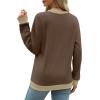 imageSaloogoe Sweatshirts for Women Crewneck Long Sleeve Loose Fit Tops Color Block Ribbed Trim Fashion 2024Dcoffee