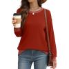 imageSaloogoe Sweatshirts for Women Crewneck Long Sleeve Loose Fit Tops Color Block Ribbed Trim Fashion 2024Ered
