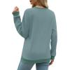 imageSaloogoe Sweatshirts for Women Crewneck Long Sleeve Loose Fit Tops Color Block Ribbed Trim Fashion 2024Flight Green Blue