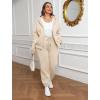 imageSaloogoe Sweatsuits Women 2 Piece Outfits 2024 Fall Fleece Sweatshirt Sets Zip Up Hoodie Sets Travel Lounge SetsApricot
