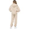 imageSaloogoe Sweatsuits Women 2 Piece Outfits 2024 Fall Fleece Sweatshirt Sets Zip Up Hoodie Sets Travel Lounge SetsApricot
