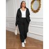 imageSaloogoe Sweatsuits Women 2 Piece Outfits 2024 Fall Fleece Sweatshirt Sets Zip Up Hoodie Sets Travel Lounge SetsBlack