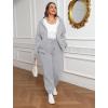 imageSaloogoe Sweatsuits Women 2 Piece Outfits 2024 Fall Fleece Sweatshirt Sets Zip Up Hoodie Sets Travel Lounge SetsClassic Grey