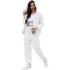 imageSaloogoe Sweatsuits Women 2 Piece Outfits 2024 Fall Fleece Sweatshirt Sets Zip Up Hoodie Sets Travel Lounge SetsClassic White
