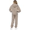 imageSaloogoe Sweatsuits Women 2 Piece Outfits 2024 Fall Fleece Sweatshirt Sets Zip Up Hoodie Sets Travel Lounge SetsCoffee