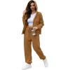 imageSaloogoe Sweatsuits Women 2 Piece Outfits 2024 Fall Fleece Sweatshirt Sets Zip Up Hoodie Sets Travel Lounge SetsDark Brown