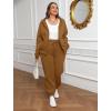 imageSaloogoe Sweatsuits Women 2 Piece Outfits 2024 Fall Fleece Sweatshirt Sets Zip Up Hoodie Sets Travel Lounge SetsDark Brown