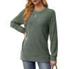 imageSaloogoe Tunic Sweatshirts for Women Crewneck Lightweight Sweaters Raglan Long Sleeve Shirts Fall Fashion Tops 2024All Green