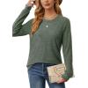 imageSaloogoe Tunic Sweatshirts for Women Crewneck Lightweight Sweaters Raglan Long Sleeve Shirts Fall Fashion Tops 2024All Green