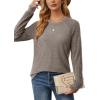imageSaloogoe Tunic Sweatshirts for Women Crewneck Lightweight Sweaters Raglan Long Sleeve Shirts Fall Fashion Tops 2024All Khaki