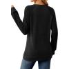 imageSaloogoe Tunic Sweatshirts for Women Crewneck Lightweight Sweaters Raglan Long Sleeve Shirts Fall Fashion Tops 2024Black
