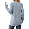 imageSaloogoe Tunic Sweatshirts for Women Crewneck Lightweight Sweaters Raglan Long Sleeve Shirts Fall Fashion Tops 2024Blue