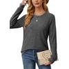imageSaloogoe Tunic Sweatshirts for Women Crewneck Lightweight Sweaters Raglan Long Sleeve Shirts Fall Fashion Tops 2024Dark Grey