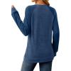 imageSaloogoe Tunic Sweatshirts for Women Crewneck Lightweight Sweaters Raglan Long Sleeve Shirts Fall Fashion Tops 2024Navy