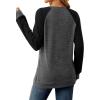 imageSaloogoe Tunic Sweatshirts for Women Crewneck Lightweight Sweaters Raglan Long Sleeve Shirts Fall Fashion Tops 2024Raglan Dark Grey Black