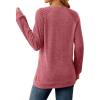 imageSaloogoe Tunic Sweatshirts for Women Crewneck Lightweight Sweaters Raglan Long Sleeve Shirts Fall Fashion Tops 2024Watermelon Red