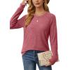 imageSaloogoe Tunic Sweatshirts for Women Crewneck Lightweight Sweaters Raglan Long Sleeve Shirts Fall Fashion Tops 2024Watermelon Red
