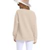 imageSaloogoe Womens Casual Loose Fit Sweatshirt Trendy Tops Crewneck Side Split Long Sleeve ShirtsApricot