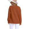imageSaloogoe Womens Casual Loose Fit Sweatshirt Trendy Tops Crewneck Side Split Long Sleeve ShirtsCaramel