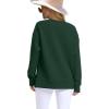 imageSaloogoe Womens Casual Loose Fit Sweatshirt Trendy Tops Crewneck Side Split Long Sleeve ShirtsGreen