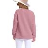 imageSaloogoe Womens Casual Loose Fit Sweatshirt Trendy Tops Crewneck Side Split Long Sleeve ShirtsPink