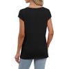 imageSaloogoe Womens Summer Tops 2025 Cap Sleeve U Neck T Shirts Short Sleeve Tshirts Shirts Beach Fashion Vacation OutfitsAll Black