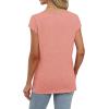 imageSaloogoe Womens Summer Tops 2025 Cap Sleeve U Neck T Shirts Short Sleeve Tshirts Shirts Beach Fashion Vacation OutfitsAll Coral