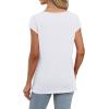 imageSaloogoe Womens Summer Tops 2025 Cap Sleeve U Neck T Shirts Short Sleeve Tshirts Shirts Beach Fashion Vacation OutfitsAll White