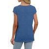 imageSaloogoe Womens Summer Tops 2025 Cap Sleeve U Neck T Shirts Short Sleeve Tshirts Shirts Beach Fashion Vacation OutfitsBlue