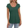 imageSaloogoe Womens Summer Tops 2025 Cap Sleeve U Neck T Shirts Short Sleeve Tshirts Shirts Beach Fashion Vacation OutfitsGreen